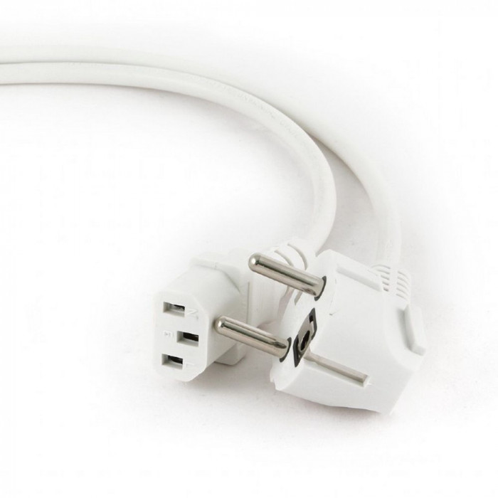 Кабель питания Cablexpert PC-186W-VDE, 1.8м, Schuko- C13, VDE, 10А, белый, с заземлением, пакет