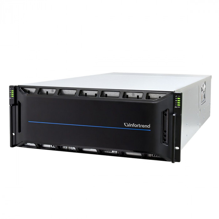 Сетевой накопитель Infortrend CS 2060D-J 4U/60bay, scale-out NAS, dual nodes subsystem including 2x4 Core CPU, 128GB (8x16GB), 8x10GbE(SFP+), 4x12Gb/s SAS EXP. Ports, 2x(PSU+FAN), 2x(SuperCap.+flash), 60 x 3.5' drive trays and rackmount kit, scale out to 