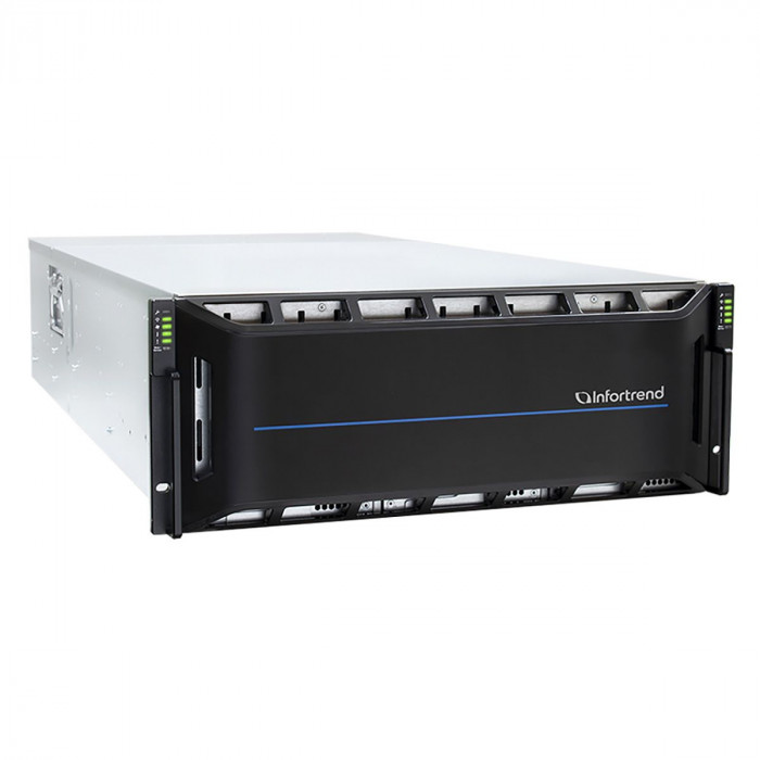 Сетевой накопитель Infortrend CS 2060D-J 4U/60bay, scale-out NAS, dual nodes subsystem including 2x4 Core CPU, 128GB (8x16GB), 8x10GbE(SFP+), 4x12Gb/s SAS EXP. Ports, 2x(PSU+FAN), 2x(SuperCap.+flash), 60 x 3.5' drive trays and rackmount kit, scale out to 