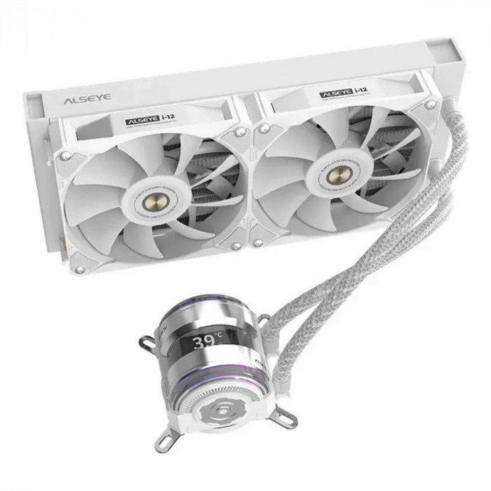 Жидкостная система охлаждения ALSEYE i240-W, Pump dimensions: L70*W70*H52.4 mmPump speed: 3200RPM±10%Pump bearing: ceramic bearing Water bloack dimensions: 275*120*27mmInterlocking fan dimensions: 120*120*25mmVoltage: DC 12VCurrent: 0.2A±10%Fan speed: 800