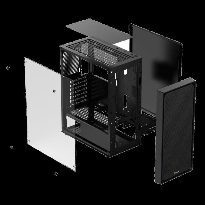 Корпус для ПК Case Ocypus Gamma C50 BK mATX / win / black / no PSU / Tempered Glass