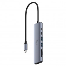 Концентратор CUDY  UH407  7-IN-1 USB C Hub with 4K HDMI 7-IN-1 USB Hub, Aluminium housing, 1 USB-C 3.0 5Gbps male connecter with 25cm cable, 1x 4K@60Hz HDMI Port, 1x 100W USB-C port for PD Charging, 2 USB-A 3.0 5Gbps Data Port, 1 USB-C 3.0 5Gbps Data Port