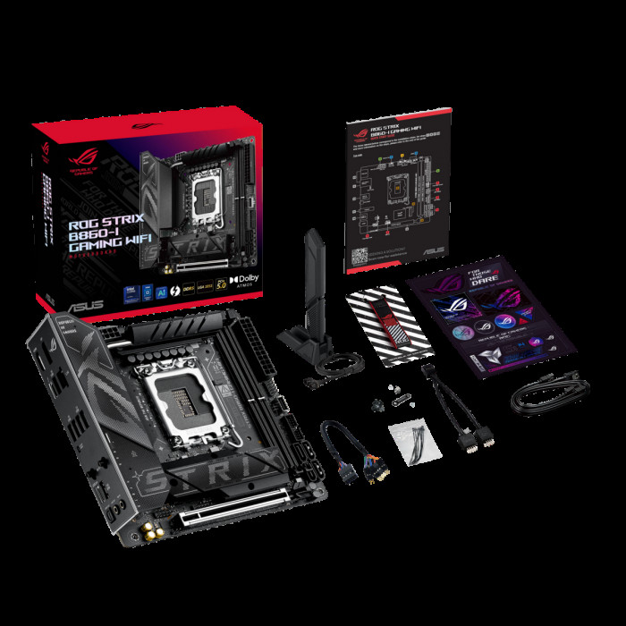 Материнская плата ASUS ROG STRIX B860-I GAMING WIFI LGA1851 mini-ITX 2xDDR5 PCIEx16 2xM.2 Thunderbolt USB-C DP HDMI 2.5GLAN Wi-Fi 7