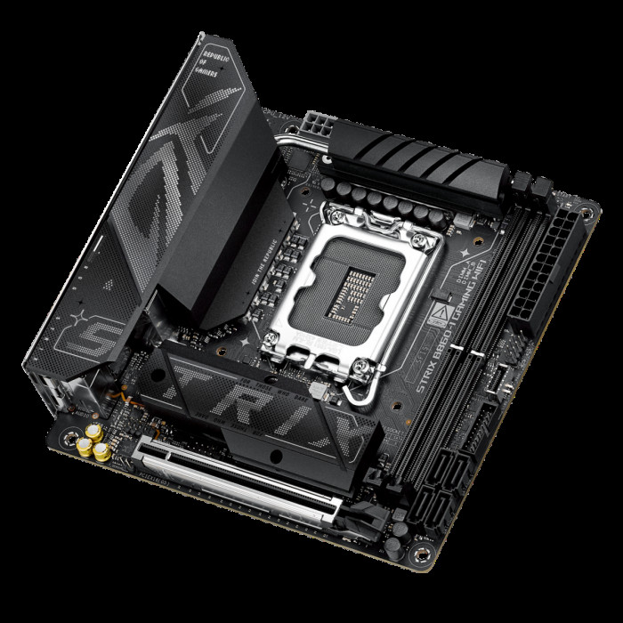 Материнская плата ASUS ROG STRIX B860-I GAMING WIFI LGA1851 mini-ITX 2xDDR5 PCIEx16 2xM.2 Thunderbolt USB-C DP HDMI 2.5GLAN Wi-Fi 7