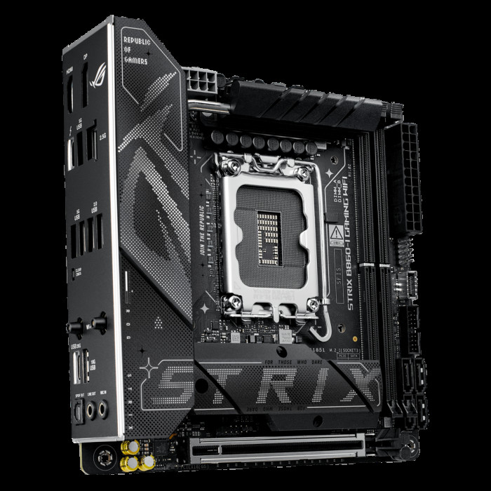 Материнская плата ASUS ROG STRIX B860-I GAMING WIFI LGA1851 mini-ITX 2xDDR5 PCIEx16 2xM.2 Thunderbolt USB-C DP HDMI 2.5GLAN Wi-Fi 7