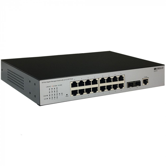 Коммутатор ORIGO OS3118/A2A Управляемый L2 коммутатор 16x1000Base-T, 2x1000Base-X SFP