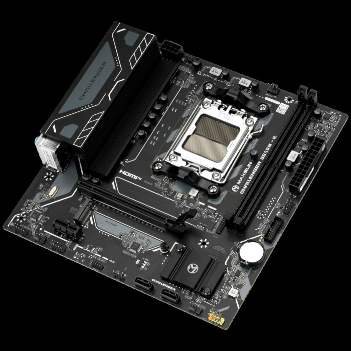 Материнская плата Maxsun MS-Challenger B850M-K B850, AM5, 2*DDR5, 1*PCIEx16, 1*PCIEx1, 1*M.2, 6*USB3.2Gen1, 4*USB2.0, 2*SATA3.0, 1G, HDMI, M-ATX, RTL