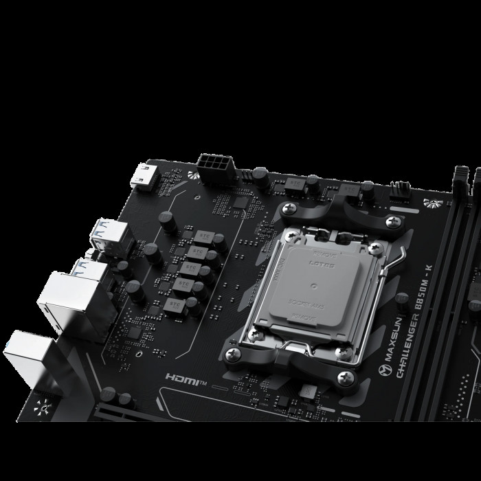 Материнская плата Maxsun MS-Challenger B850M-K B850, AM5, 2*DDR5, 1*PCIEx16, 1*PCIEx1, 1*M.2, 6*USB3.2Gen1, 4*USB2.0, 2*SATA3.0, 1G, HDMI, M-ATX, RTL