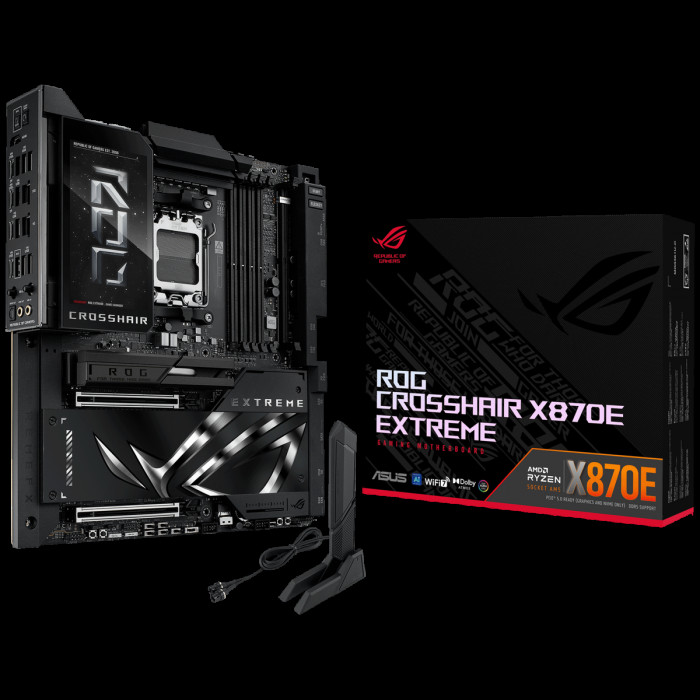 Материнская плата ASUS ROG CROSSHAIR X870E EXTREME AM5 E-ATX 4xDDR5 2xPCIEx16 5xM.2 4xUSB-C HDMI 5GLAN 10GLAN Wi-Fi 7