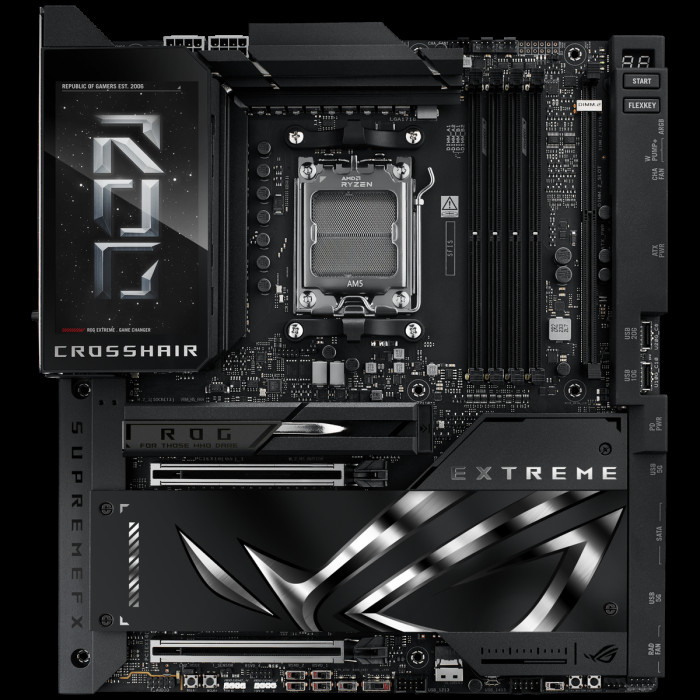 Материнская плата ASUS ROG CROSSHAIR X870E EXTREME AM5 E-ATX 4xDDR5 2xPCIEx16 5xM.2 4xUSB-C HDMI 5GLAN 10GLAN Wi-Fi 7