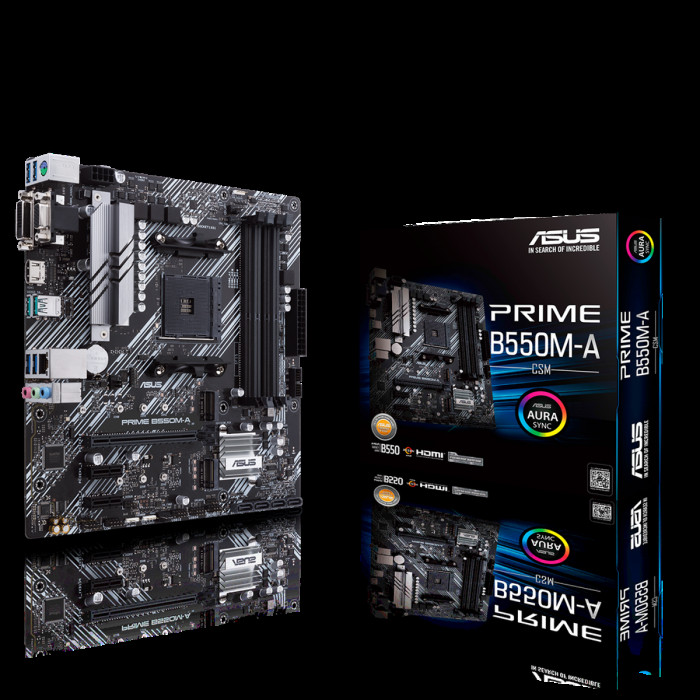 Материнская плата ASUS PRIME B550M-A/CSM AM4 mATX 4xDDR4 PCIEx16 2xPCIEx1 2xM.2 HDMI DVI VGA GLAN