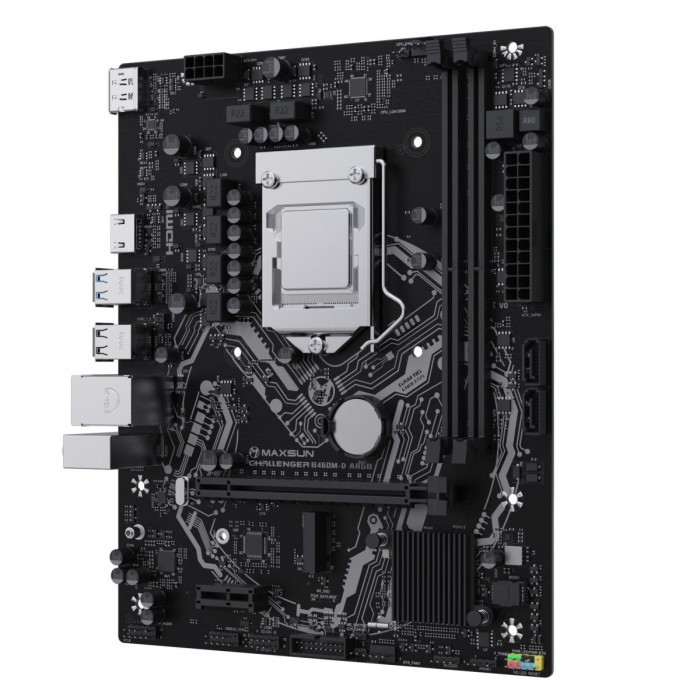 Материнская плата Maxsun MS-Challenger B460M-D ARGB B460, LGA1200, 2*DDR4, 1*PCIEx16, 1*PCIEx1, 1*M.2, 4*USB3.2Gen1, 6*USB2.0, 2*SATA3.0, 1G, DP, HDMI, M-ATX, RTL