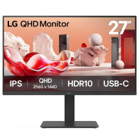 Монитор 27' LG 27BA65QB-B  IPS, 2560x1440, 75Hz, 5ms, 350сd/m, 1000:1, HDR10 | 2xHDMI(2.0), DP(1.4) | HAS, Pivot, Swivel, InPSU, Speakers, Vesa 100, Black