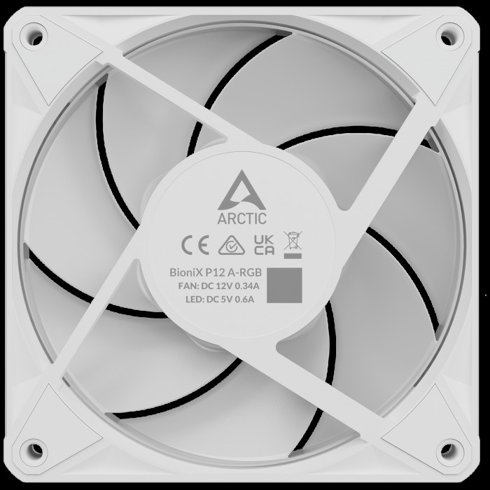 Вентилятор корпусной ARCTIC BioniX P12 A-RGB (White) - retail (ACFAN00336A)