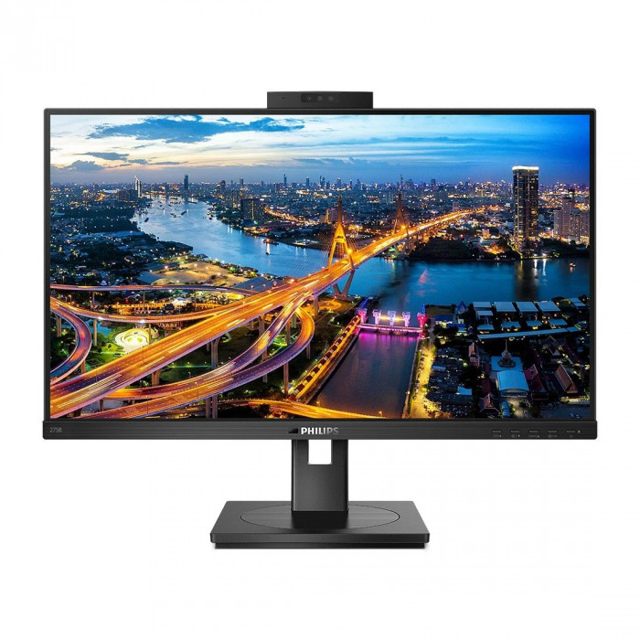 Монитор 27' PHILIPS 275B1H  IPS, 2560x1440, 75Hz, 4ms, 350сd/m, 1000:1 | HDMI(1.4), DVI, DP(1.2),  4xUSB 3.2 | HAS, Pivot, Swivel, InPSU, Speakers, Cam, Vesa 100, Black