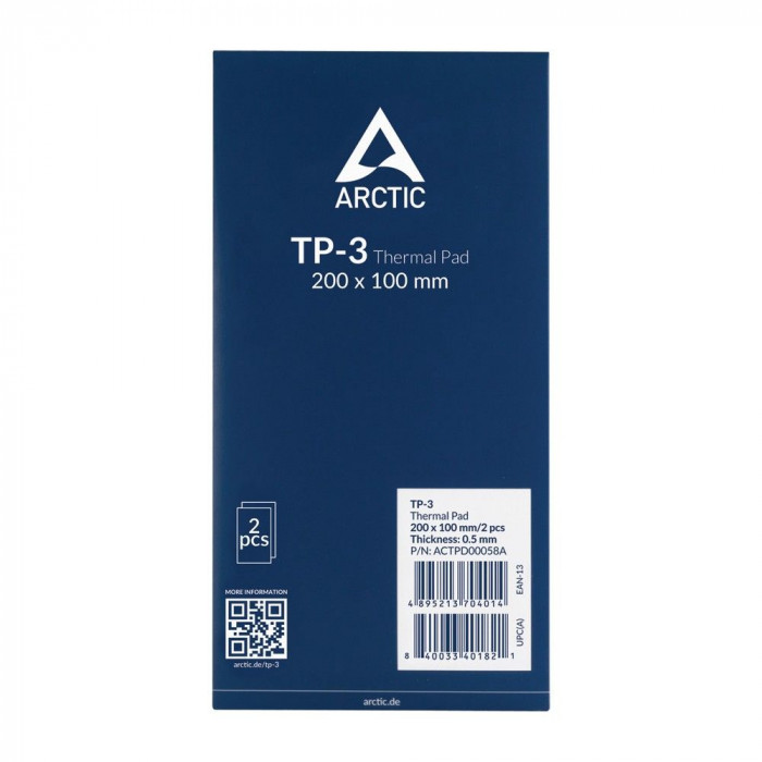 Термопрокладка Arctic Cooling Thermal pad  200x100mm, 0,5mm  - 2 Pack TP-3 (ACTPD00058A)
