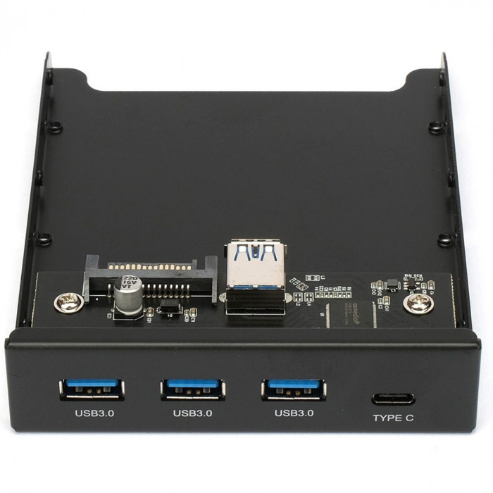 Адаптер Gembird Планка USB 3.0 на переднюю панель в отсек 3.5' 3xUSB-A 3.0 + 1xType-C