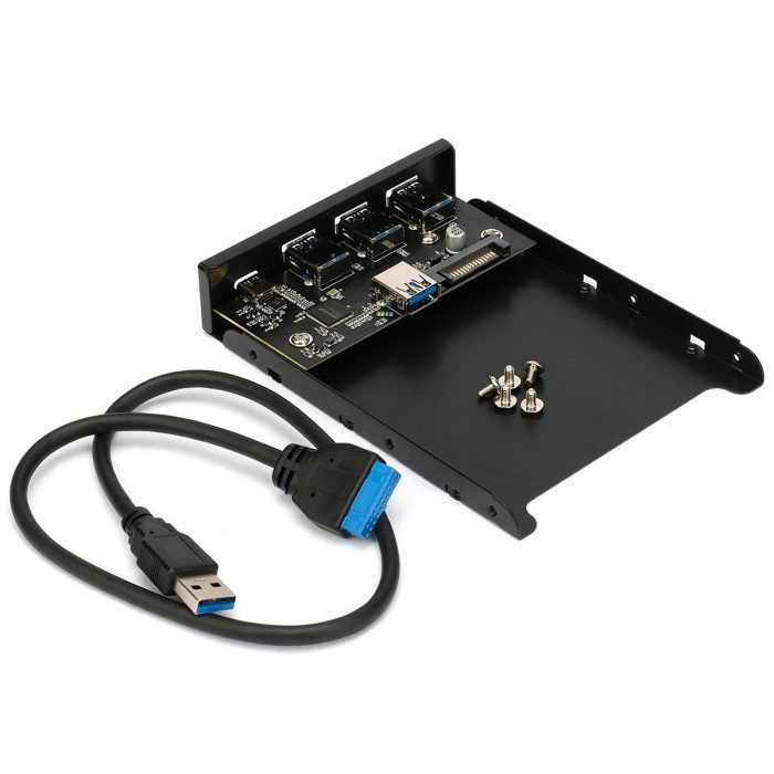 Адаптер Gembird Планка USB 3.0 на переднюю панель в отсек 3.5' 3xUSB-A 3.0 + 1xType-C
