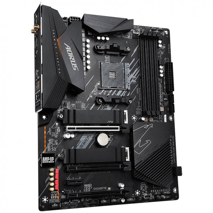 Материнская плата Gigabyte B550 AORUS ELITE AX V2, Socket AM4, AMD B550, 4xDDR4-3200, HDMI+DP, 3xPCI-Ex16, 1xPCI-Ex1, 4xSATA3(RAID 0/1/10), 2xM.2, 8 Ch Audio, 2.5GLan, WiFi, (2+4)xUSB2.0, (5+2)xUSB3.2, (0+1)xUSB3.2 Type-C™, ATX, RTL {8} (809904)