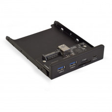 Планка Exegate USB на переднюю панель ExeGate U3H-621 > 3,5', 2*USB3.0+1*TypeC+1*SD+TF card, черная, металл, подсоединение к мат. плате (117198)
