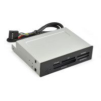 Картридер USB2.0 ExeGate CR-415 3.5', мультиформатный: CF/SD/MMC/MS/MS Duo/MS pro/T flash, черный, металл