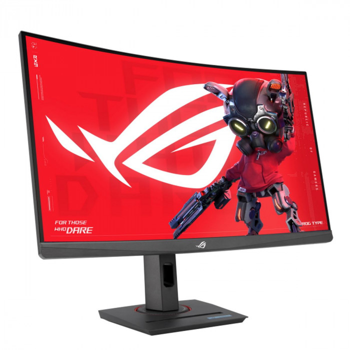 Монитор 27' ASUS XG27WCS Curved Fast VA, 2560x1440, 180Hz, 1ms, 400сd/m, 3000:1, HDR10 | HDMI(2.0), DP(1.4), Type-C(PD-7.5W) | HAS, Swivel, InPSU, Vesa 100, Black