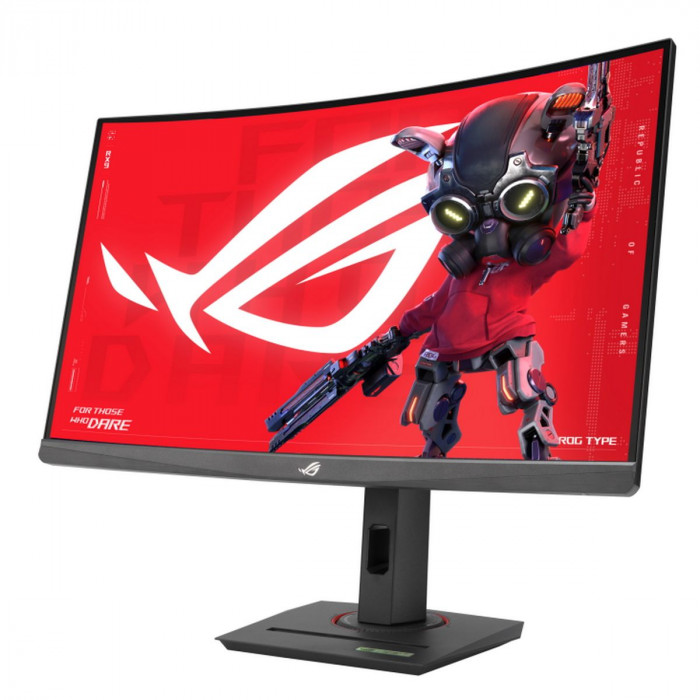 Монитор 27' ASUS XG27WCS Curved Fast VA, 2560x1440, 180Hz, 1ms, 400сd/m, 3000:1, HDR10 | HDMI(2.0), DP(1.4), Type-C(PD-7.5W) | HAS, Swivel, InPSU, Vesa 100, Black
