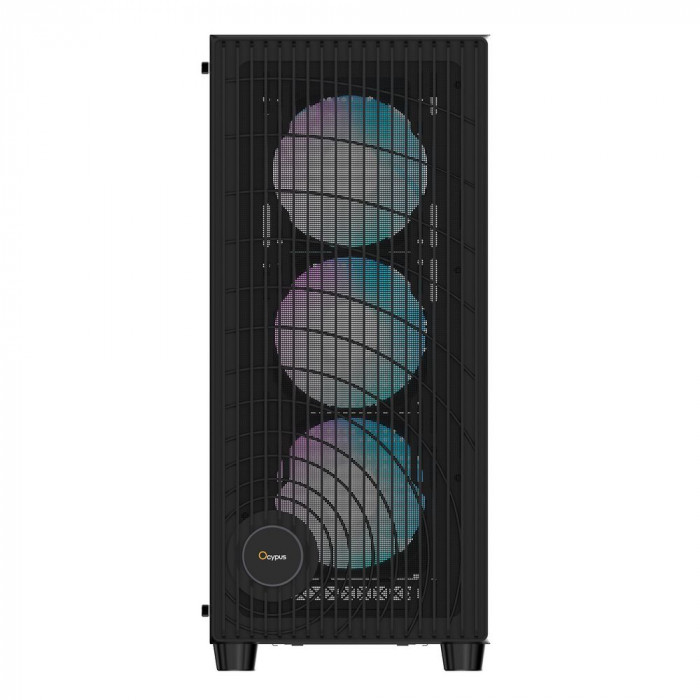 Корпус Case Ocypus Gamma C70 BK ARGB ATX / win / black / 4 ARGB fans / no PSU / Tempered Glass