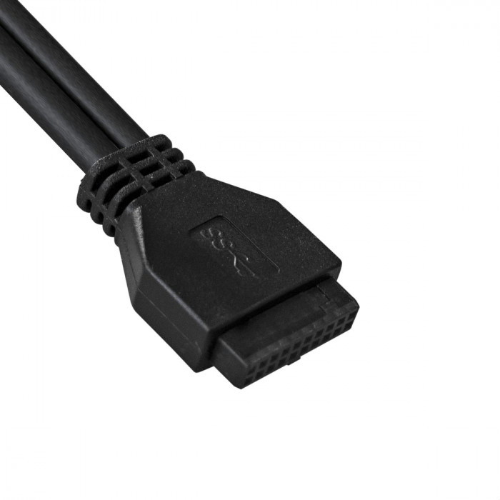 Планка USB Exegate U5H-615, 5,25', 2*USB3.0, черная, металл, подсоед. к MB OEM (127616)