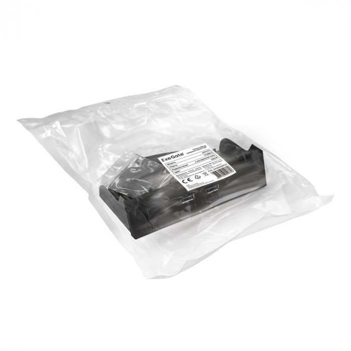 Планка USB Exegate U5H-615, 5,25', 2*USB3.0, черная, металл, подсоед. к MB OEM (127616)