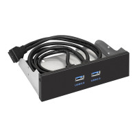 Планка USB Exegate U5H-615, 5,25', 2*USB3.0, черная, металл, подсоед. к MB OEM (127616)
