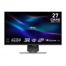 Монитор 27' MSI MPG 274URDFW E16M  Rapid IPS, 3840x2160/1920x1080, 160Hz/320Hz, 0,5ms, 400сd/m, 1000:1, HDR10 | 2xHDMI(2.1), DP(1.4a), Type-C(PD-98W) | HAS, Pivot, Swivel, ExPSU, Vesa 100, White