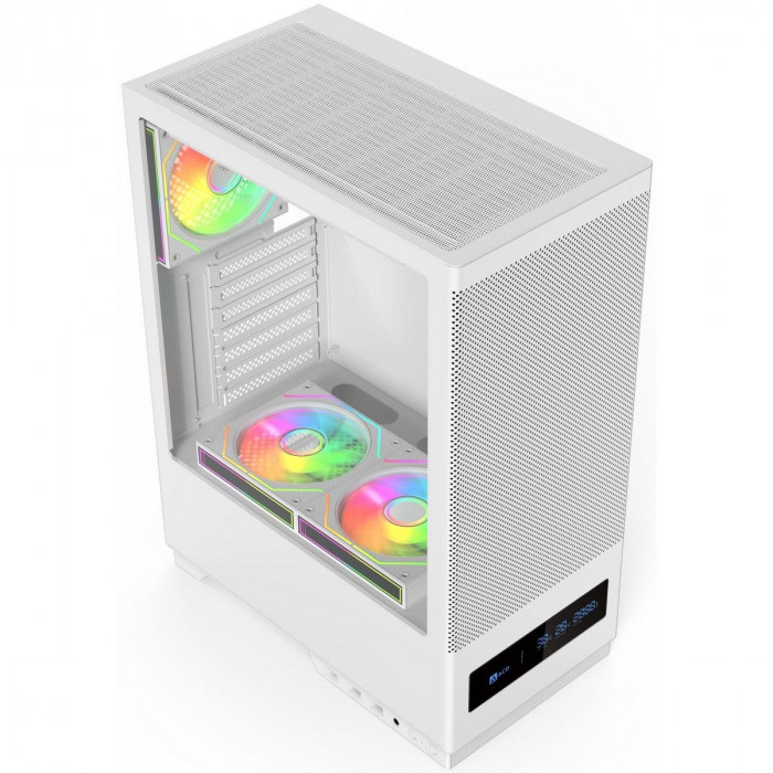 Корпус для ПК ACD Citadel 108DW ATX, Type-C + 2 X USB ports + HD audio combo, Mesh, TG, White