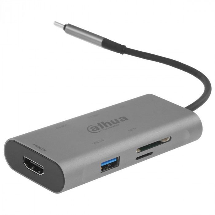 Концентратор Dahua 7-in-1 Docking station 7 in 1 USB 3.1 Type-C to USB 3.0 + HDMI + SD/TF + PD Docking Station