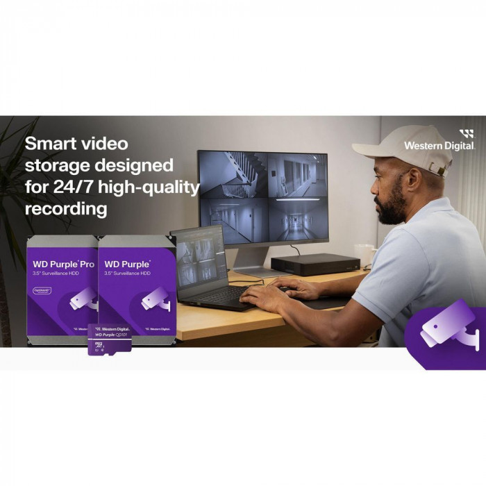 Жесткий диск Western Digital 3TB WD34PURZ HDD 3.5' Purple, SATA 6Gb / s (SATA-III), CMR