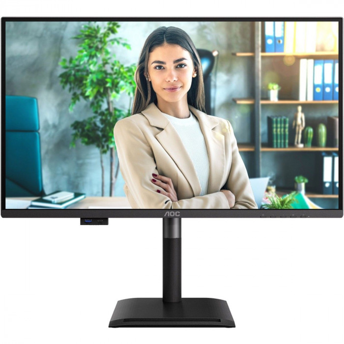 Монитор 27' AOC Q27P4U  IPS, 2560x1440, 120Hz, 4ms, 350сd/m, 1500:1 | 2xHDMI(2.0), DP(1.2), Type-C(PD-15W), 3xUSB 3.2 | HAS, Pivot, Swivel, InPSU, Speakers, Vesa 100, Black