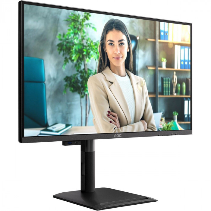 Монитор 27' AOC Q27P4U  IPS, 2560x1440, 120Hz, 4ms, 350сd/m, 1500:1 | 2xHDMI(2.0), DP(1.2), Type-C(PD-15W), 3xUSB 3.2 | HAS, Pivot, Swivel, InPSU, Speakers, Vesa 100, Black