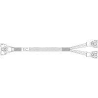 Кабель Amphenol RMC74-6891 Cable MCIO x8 74P (прямой)  -TO-  2*MCIO x4 38P (прямой) , 85 Ohm, PCIe 5.0, L:70cm