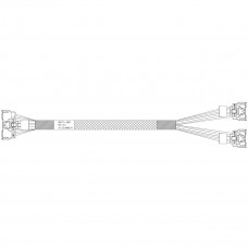 Кабель Amphenol RMC74-6891 Cable MCIO x8 74P (прямой)  -TO-  2*MCIO x4 38P (прямой) , 85 Ohm, PCIe 5.0, L:70cm