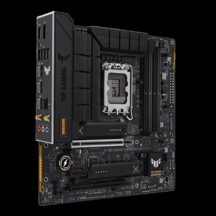 Материнская плата ASUS TUF GAMING B760M-BTF WIFI D4 LGA1700 mATX 4xDDR4 2xPCIEx16 PCIEx1 3xM.2 DP HDMI 2.5GLAN WiFi 6
