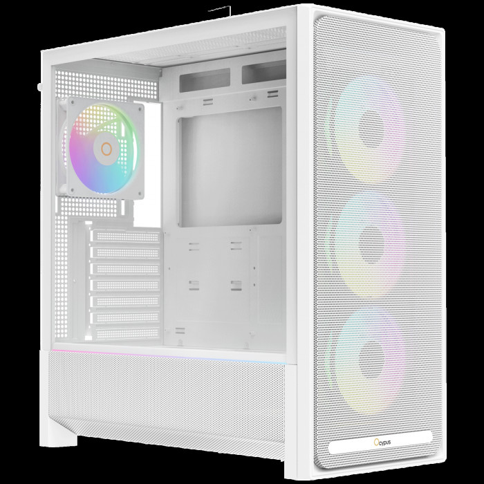 Корпус для ПК Ocypus Delta-C70-WHG400XX-GL Case  Delta C70 WH ARGB EATX / win / white / 4 ARGB fans / no PSU