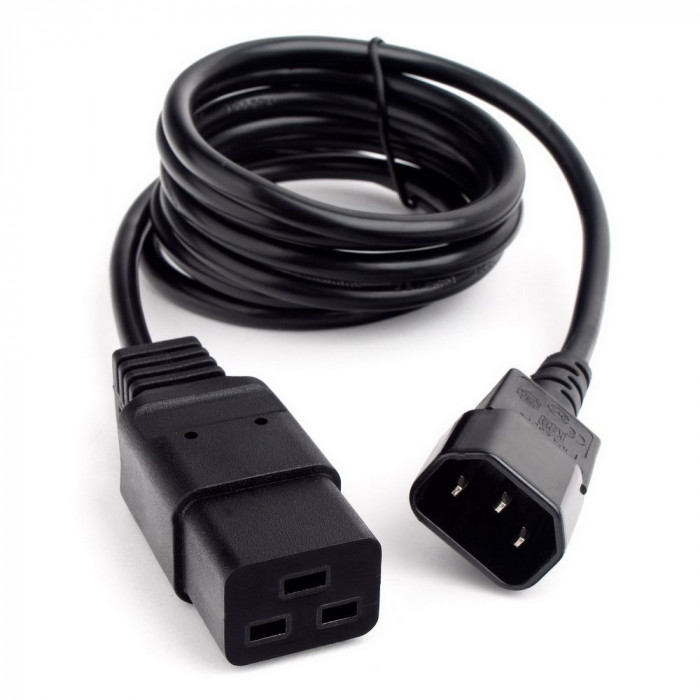 Кабель питания Cablexpert PC-189-1-1 1.8м, C14- C19, 3x1кв.мм, черный, с заземлением