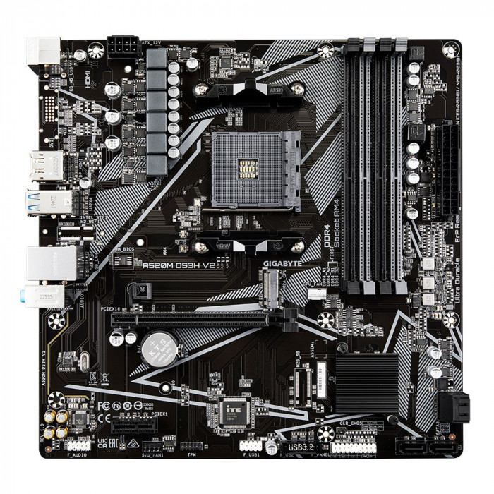Материнская плата Gigabyte A520M DS3H V2, RTL