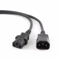 Кабель питания сист.блок-монитор Cablexpert PC-189-10, 3.0м, C13-C14, 6А, Сечение провода: 0,5 мм2, черный, с заземлением {75} (008143)