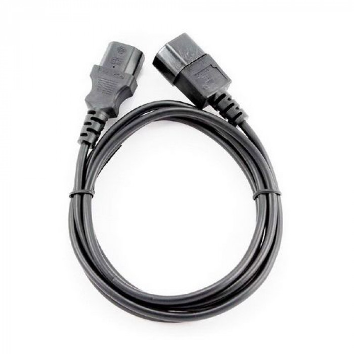 Кабель питания сист.блок-монитор Cablexpert PC-189-1-1.8M, 1.8м, C13-C14, Сечение провода 3x1кв.мм., черный, с заземлением {100} (792624)