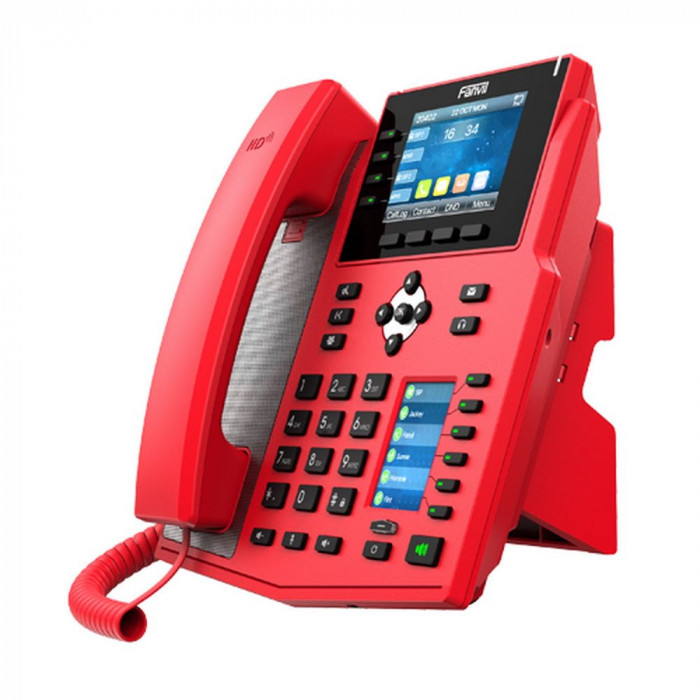 Телефон IP Fanvil X5U-R 16 линий, цветной экран 3.5' + доп. цветной экран 2.4', HD, Opus, 10/100/1000 Мбит/с, USB, Bluetooth, PoE, Красный