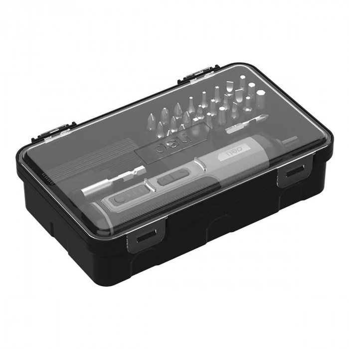 Отвертка аккумуляторная Deli DC161 (4В, 2А*ч, 5Нм, 300об/мин, Type-C, набор бит 24 шт, кейс)