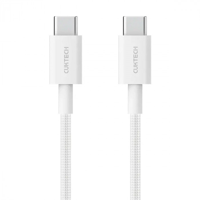 USB кабель CukTech Type-C to braided cable 1.5m 3A 60W CTC315P white