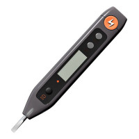Индикаторная отвертка-тестер напряжения цифровая 'Home Series Gray' Deli HT7005 (12-250 В, фонарик, батарейки в комплекте)