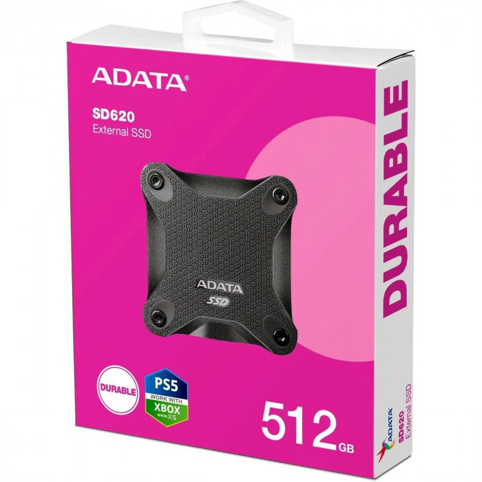 Твердотельный накопитель SSD ADATA 2.5' 512GB SD620 BLACK  USB 3.2 Gen 2, 520/460